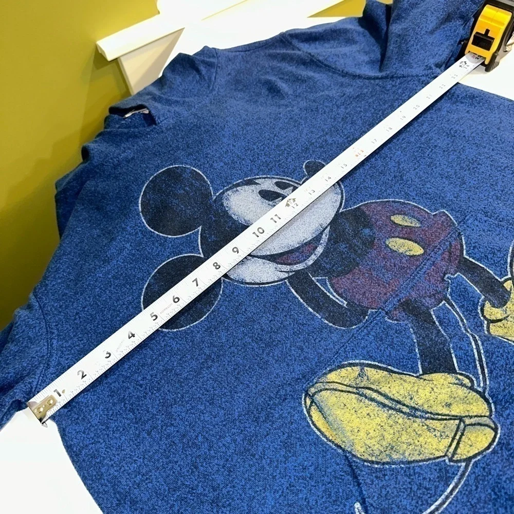 Disney Parks Mickey Mouse Pullover Hoodie Unisex Size XL Heathered Blue Pocket - Picture 7 of 9